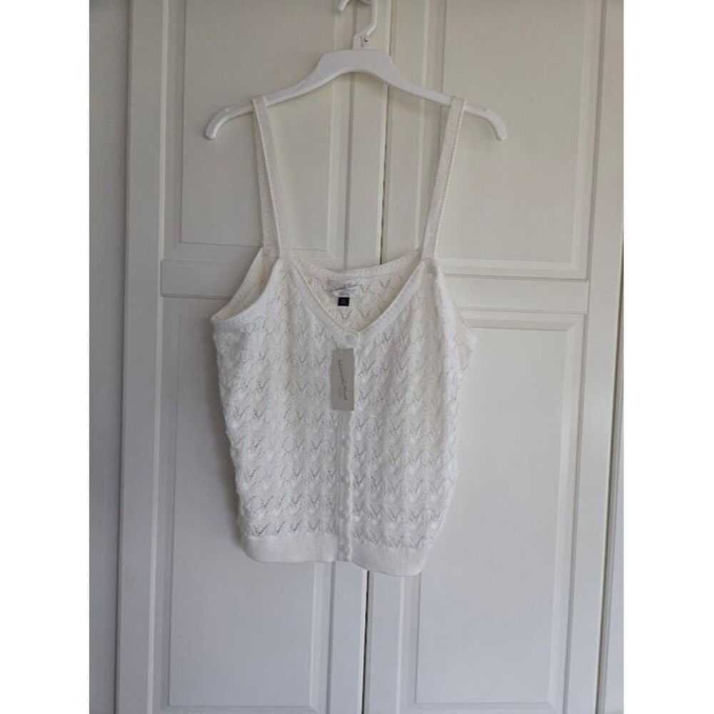 Universal Thread Button Front Sweater Tank Top - Cream - Womens XXL - NEW